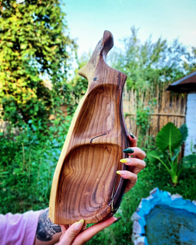 ظرف سرو چوبی چوب سنجد خاص و لاکچری